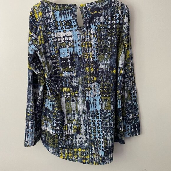 SANDWICH | top long sleeves tee blue yellow abstract size S - Picture 4 of 6